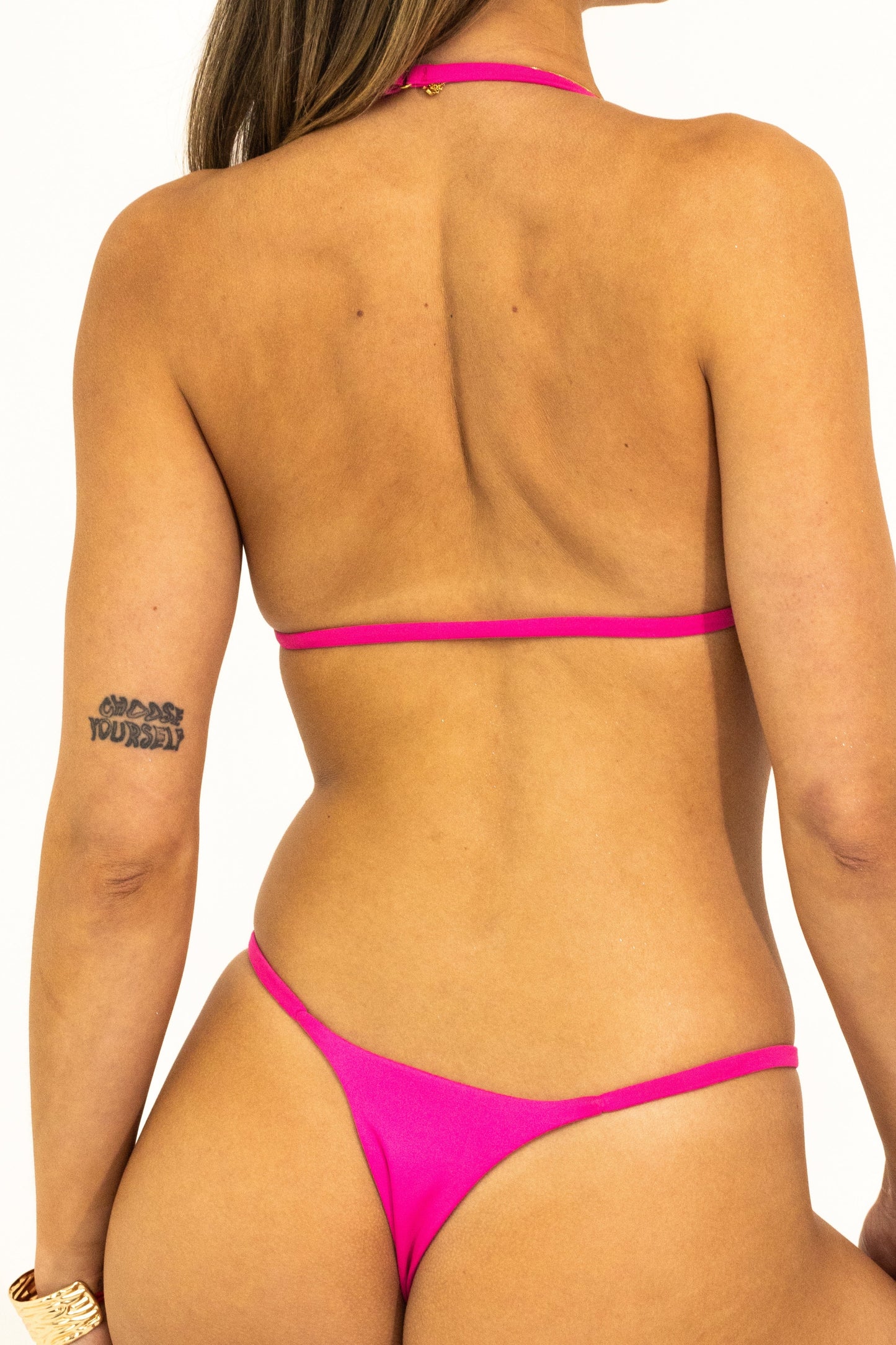 Calcinha de Biquíni de Fita Mila - Rosa Pink